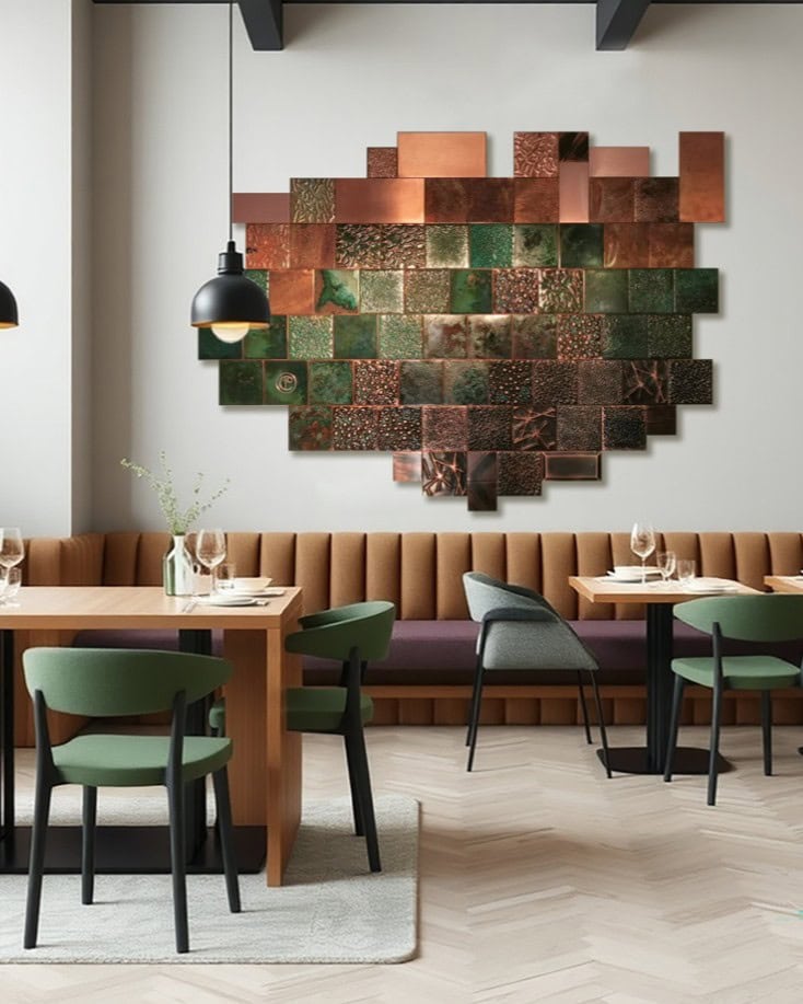 CopperPhilosophy interior4A | Producent płyt i dekorów z miedzi Copper Philosophy Miedziana instalacja przestrzenna - Copper Philosophy